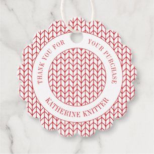 RED LINE STICKA Scalloped Round "Tack"-Märkre Gåvor Etiketter