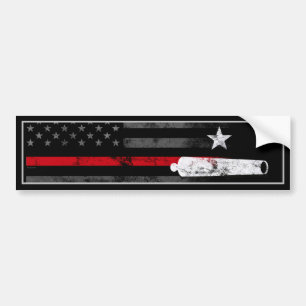 Red Line Vintage American Flagga Star Cannon Bumpe Bildekal