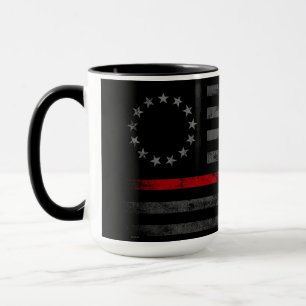 RED LINE Vintage Betsy Ross American Flagga Mugg