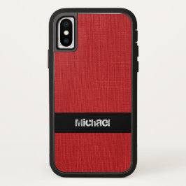 Red Linen Struktur Photo med eget namn