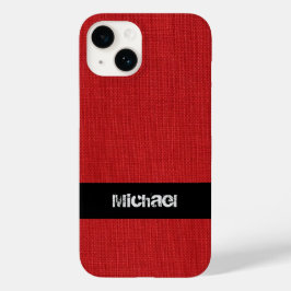 Red Linen Struktur Photo med eget namn
