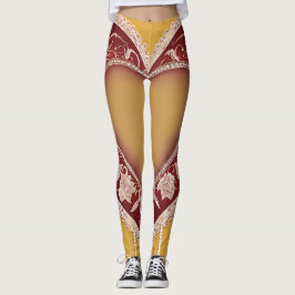 Red Lingerie Heart Snöre AI art Leggings
