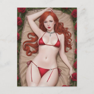 Red Lingerie-vykort Vykort