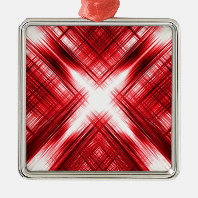 Red linjer kor julgransprydnad metall (Framsidan)