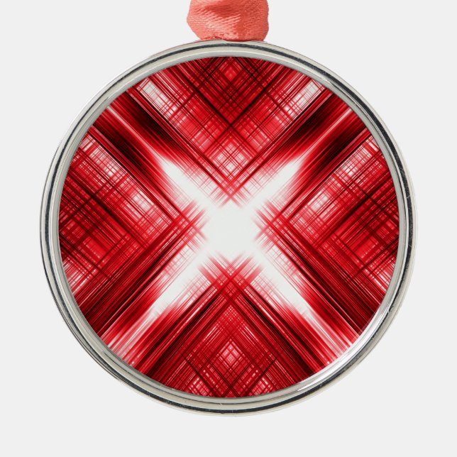 Red linjer kor julgransprydnad metall (Framsidan)