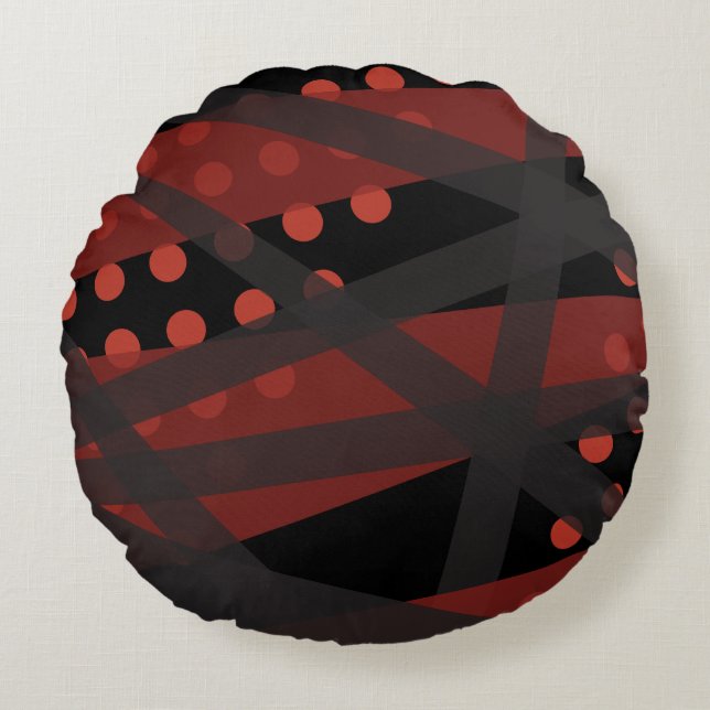 Red Linjer med Dots Dekorativ kudde (Framsidan)