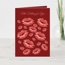 Red Lip Print Flirtatious Fun Kort