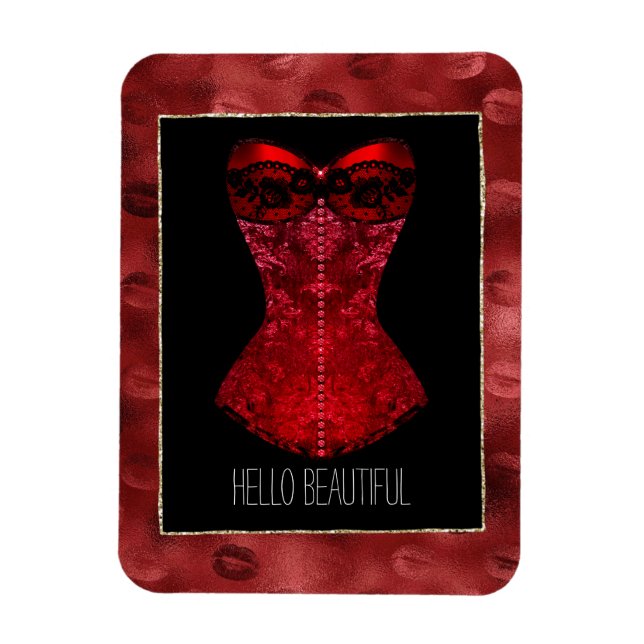 Red Lips Corset  Magnet (Vertikal)