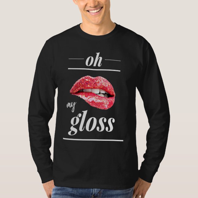 Red lips lipgloss oh my gloss t shirt (Framsida)