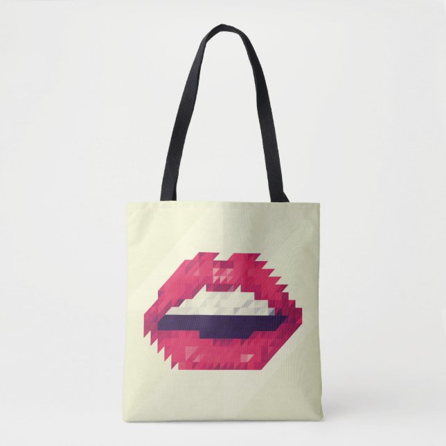 Red lips made of small triangles, pixelshipster,pi tygkasse (Framsida)