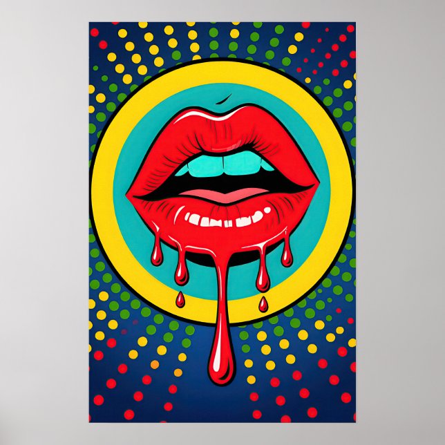 Red Lips Pop Art Poster (Framsidan)
