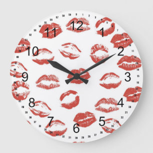 Red Lips Stor Klocka