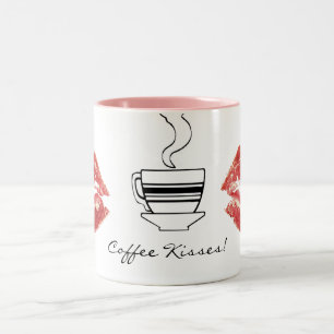 Red Lipstick Coffee Kisses Roligt Drinkware Mugg