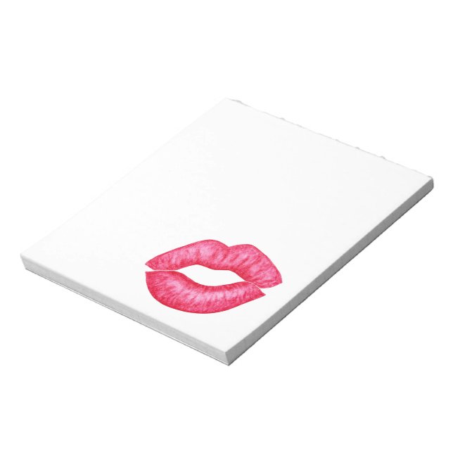 Red Lipstick Kiss Anteckningsblock (Roterad)