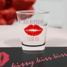Red Lipstick Kiss Bäste Boykompis Shot Glass