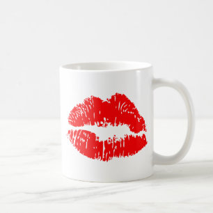 Red Lipstick Kiss Mark Kaffemugg