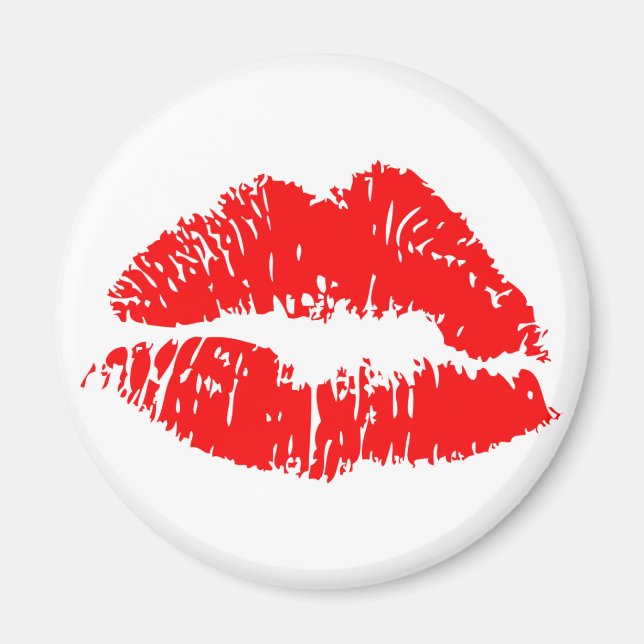 Red Lipstick Kiss Mark Magnet (Framsidan)