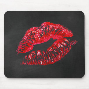Red Lipstick Kiss on Black Musmatta