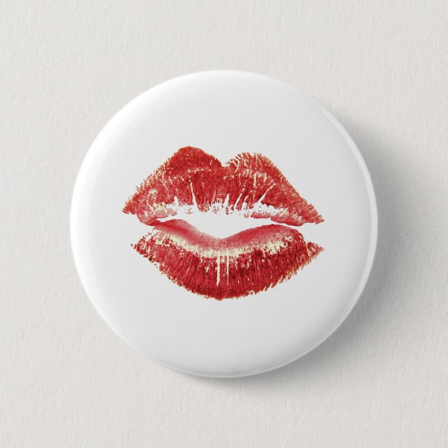 Red Lipstick Kiss Romantic St Valentines day Gift Knapp (Framsida)