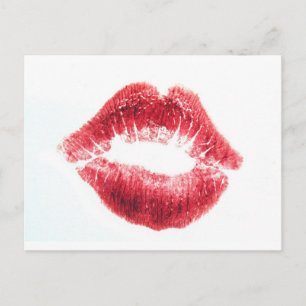 Red Lipstick Kiss Vykort