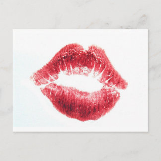 Red Lipstick Kiss Vykort