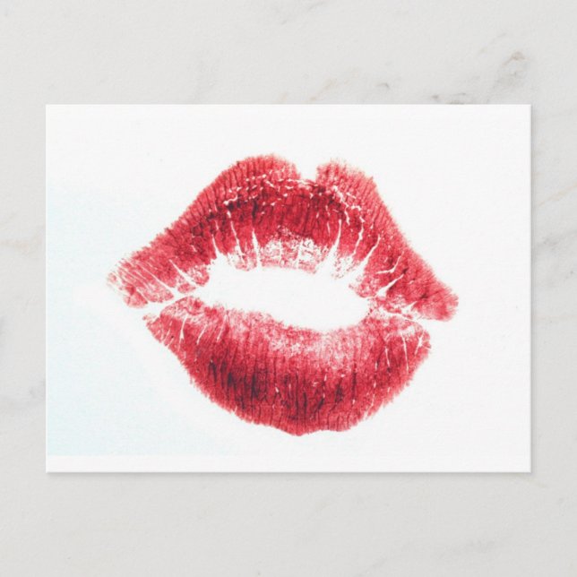 Red Lipstick Kiss Vykort (Framsida)