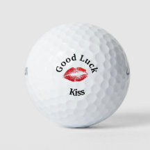 Red Lipstick Lycka till Kiss Valentine Golf Bollar