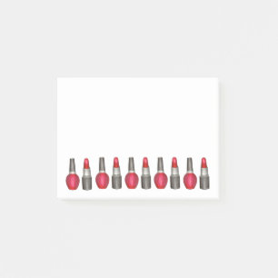 Red Lipstick Nagel polsk Makeup Beauty Post Post-it Block