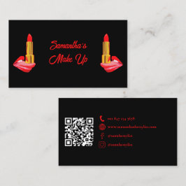 Red Lipstick på Tunga Black med eget namn Visitkort