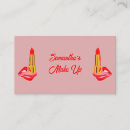 Red Lipstick på Tunga Rosa med eget namn Visitkort