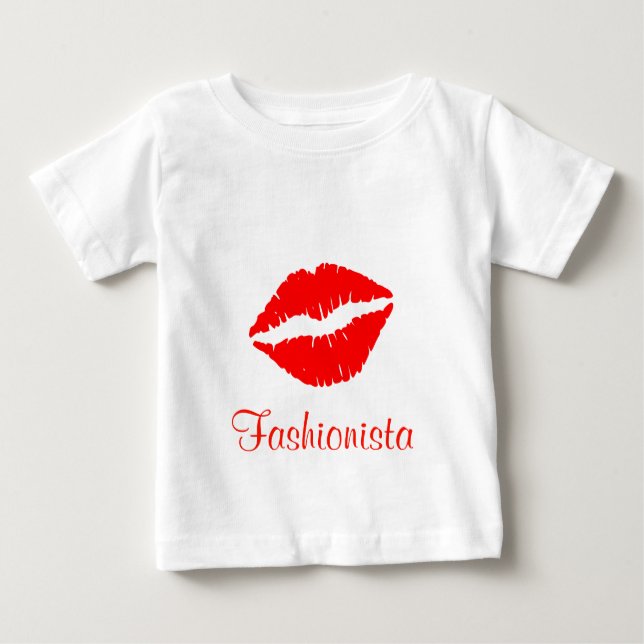 Red Lipstick Print Fashionista Tee (Framsida)