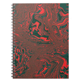 Red Liquid Marble Abstract Pattern Anteckningsbok