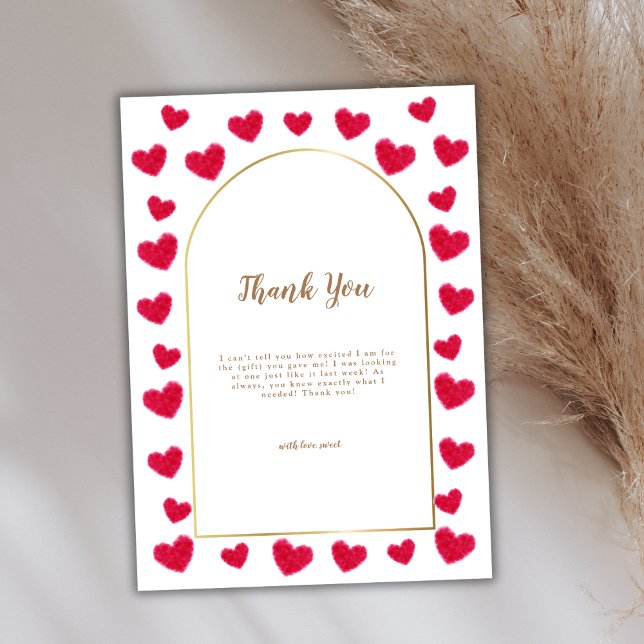 Red Little Baby Arch Valentines Baby Shower Tack Kort (Red Little Sweetheart Arch Valentines Baby Shower Thank You Card)