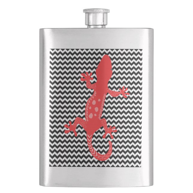 Red Lizard Black White Chevron Rand-kolv Fickplunta (Framsidan)