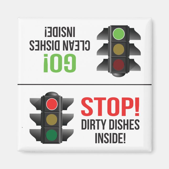 Red Ljust grönt Light Dishwasher Magnet (Framsidan)