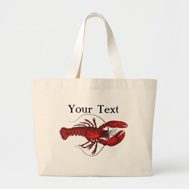 Red Lobster 3 Tote Bag Jumbo Tygkasse (Framsidan)