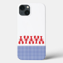 Red Lobster Blue Gingham Coastal Travel Tech