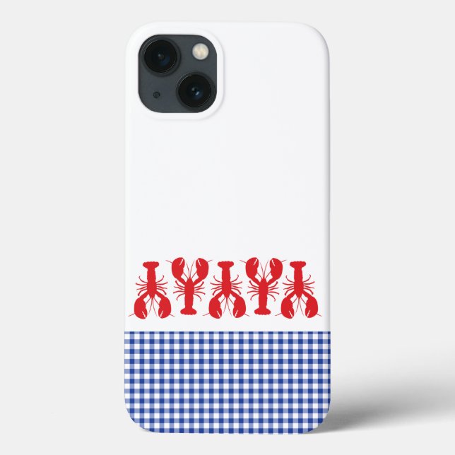 Red Lobster Blue Gingham Coastal Travel Tech (Baksida)