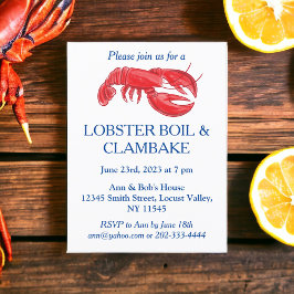 Red Lobster Boil Clambake Party Inbjudningar