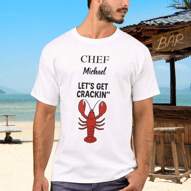 Red lobster kräftor boil party namn kock t shirt (Skapare uppladdad)