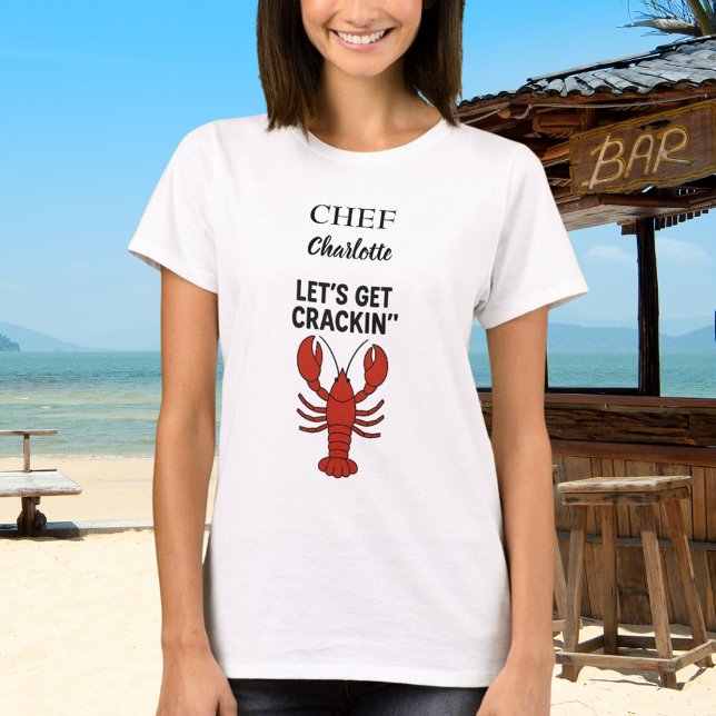 Red lobster kräftor boil party namn kock t shirt (Skapare uppladdad)