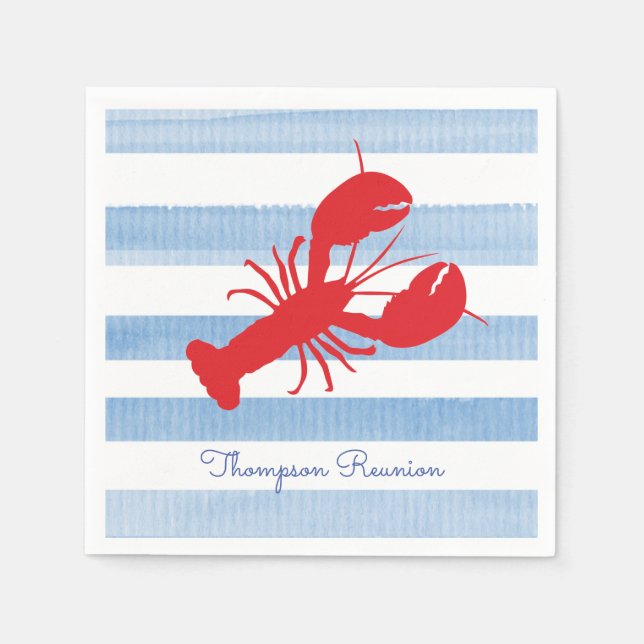Red Lobster NAMN Reunion Rand Blue White Preppy Pappersservett (Framsidan)
