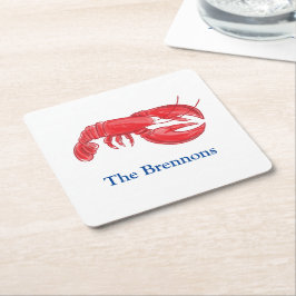 Red Lobster Personlig Party Underlägg Papper Kvadrat