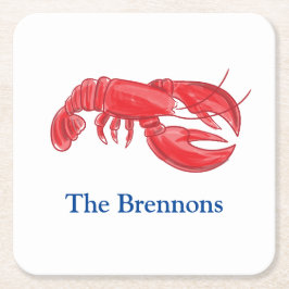 Red Lobster Personlig Party Underlägg Papper Kvadrat