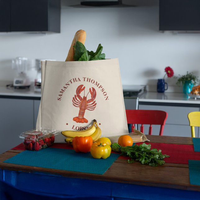 Red Lobster Seafood Livsmedel Personlig Jumbo Tygkasse (Red Lobster custom Jumbo Tote)