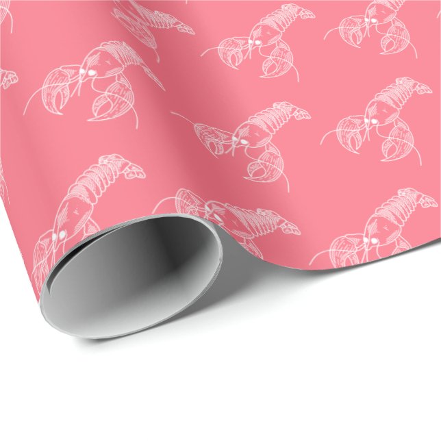 Red Lobster Seafood Maine Preppy Beach Presentpapper (Rullad Hörn)