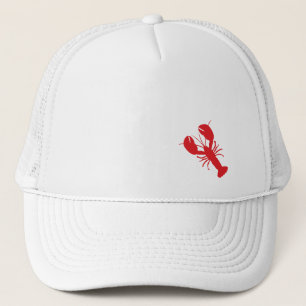 Red Lobster White Hat Preppy Coastal Roligt Keps