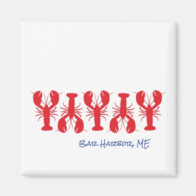 Red Lobsters Blue Anpassningsbar Location White Pr Magnet (Framsidan)