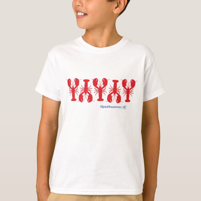 Red Lobsters Preppy Coastal Location Reunion Kids T Shirt (Framsida)