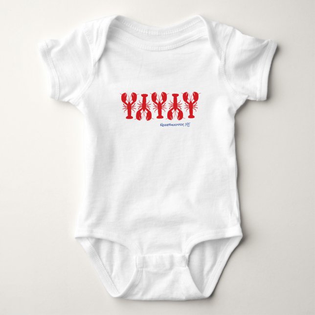 Red Lobsters Preppy Coastal Location Roligt Baby T Shirt (Framsida)